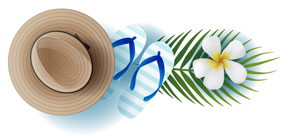 Summer hat and flip flops