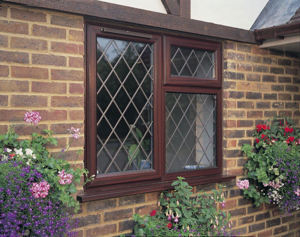 rehau uPVC windows in Rosewood colour