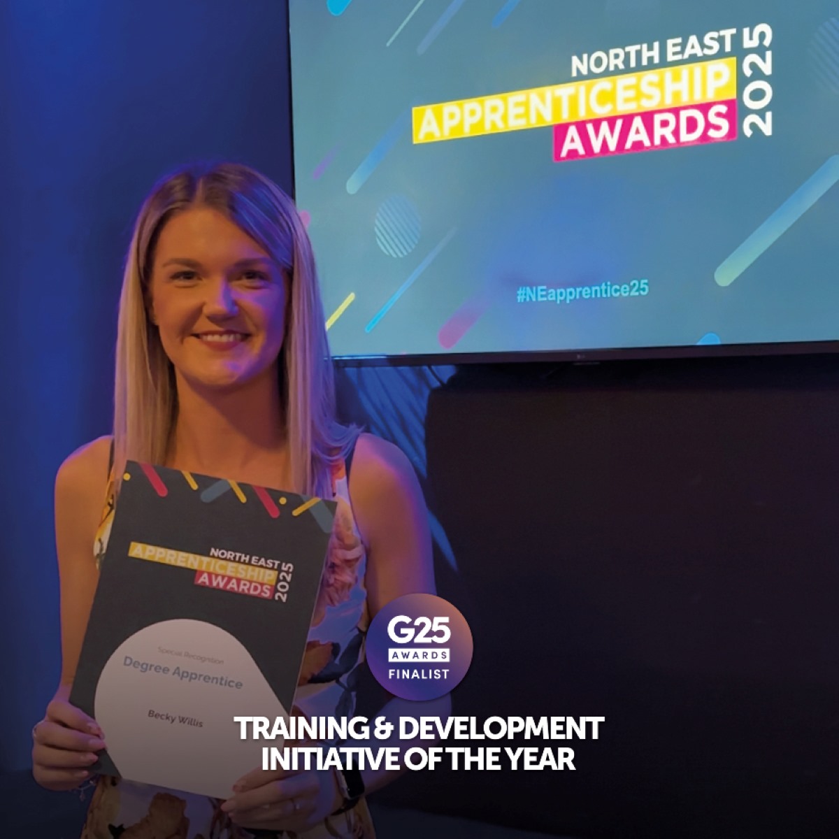 graphic showing Tyneside Home Improvements 'training & development initiative of the year' finalist