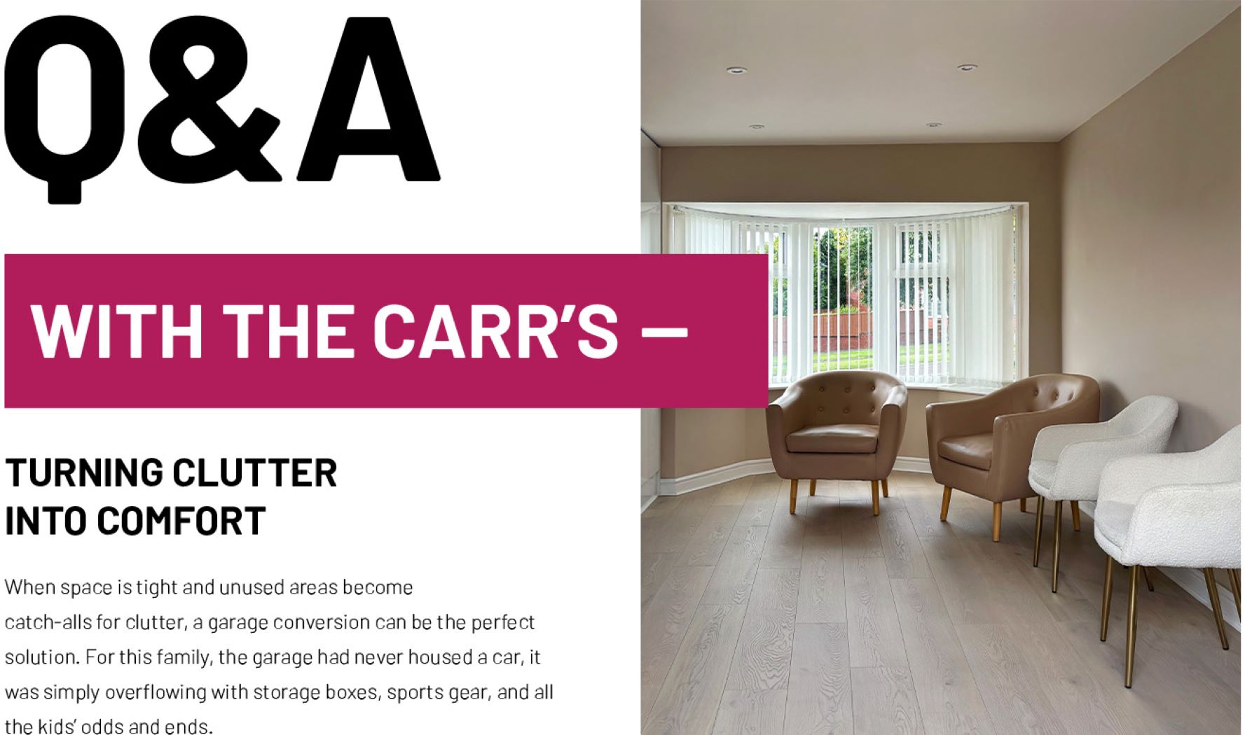 graphic for Q&A with Tyneside Home Improvements customer regarding garage conversion